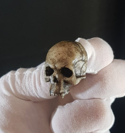 Broche crâne vampire réaliste os